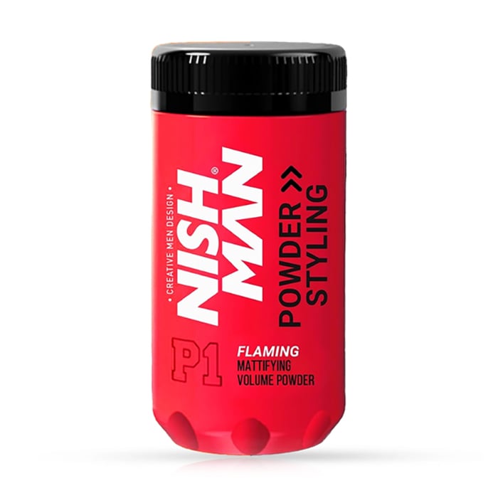 Чоловіча матова пудра для укладання волосся Nishman Flaming Mattifying Volume Powder P1 Середня фіксація, 20 г